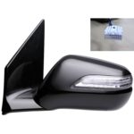 Left Mirror outside rear view Power; w/o Power Liftgate; Black; Code NH707; w/Cover; PTM - ACURA MDX 2007-2008