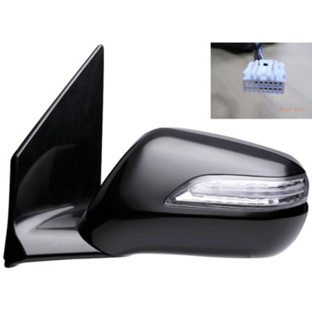Left Mirror outside rear view Power; w/o Power Liftgate; Black; Code NH707; w/Cover; PTM - ACURA MDX 2007-2008