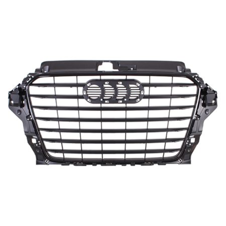 Grille assy w/o S-Line Pkg; Matte Black - AUDI A3 2015-2016