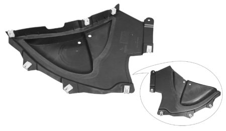 Right Front fender splash shield G20; Sedan; Luxury Line/Sport Line; w/o M Sport Pkg - BMW 330i xDrive 2019-2022