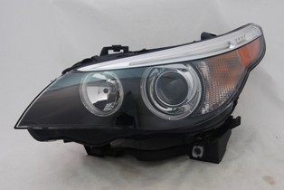 Left Headlamp assy composite E60; Xenon; w/o auto adjust lamps - BMW 530i 2004-2007