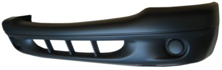 Front bumper cover w/one piece bumper; w/o fog lamps; smooth finish; black - paint to match - DODGE DAKOTA 2001-2001
