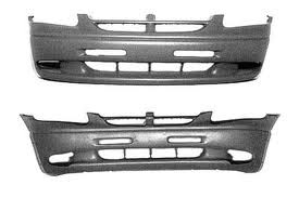 Front bumper cover w/o fog lamps; textured finish; cool gray bottom - DODGE CARAVAN 1996-1998