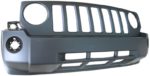 Front bumper cover w/o bright; w/o tow hooks; prime CAPA - JEEP PATRIOT 2007-2010
