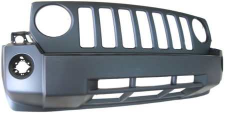 Front bumper cover w/o bright; w/o tow hooks; prime - JEEP PATRIOT 2007-2010