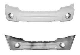 Front bumper cover w/bright insert; w/tow hooks; prime - DODGE DURANGO 2007-2009