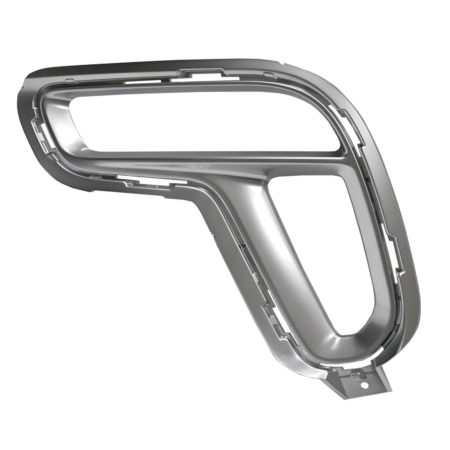 Left Front bumper insert Fog Lamp Bezel; w/Fog Lamps; Code [MAL]; Satin Chrome - DODGE DURANGO 2021-2021