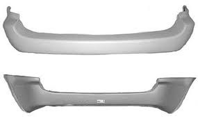 Rear bumper cover w/short wheelbase; textured finish; dark gray - CHRYSLER VOYAGER 2001-2003
