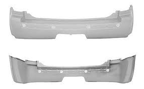 Rear bumper cover Grand Cherokee Limited; w/chrome strip; w/hitch; prime - JEEP GRAND CHEROKEE 2005-2010