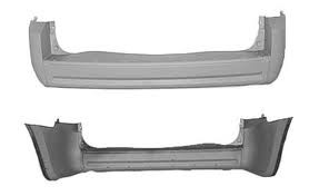Rear bumper cover w/Parking Sensor; w/o Chrome Insert; Code MLA; prime - DODGE GRAND CARAVAN 2008-2010