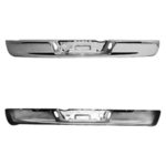 Rear bumper face bar new design; step bumper; bright; includes pad & bumper support; w/o bracket - DODGE RAM 1500 2002-2009
