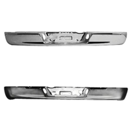 Rear bumper face bar new design; step bumper; bright; includes pad & bumper support; w/o bracket - DODGE RAM 1500 2002-2009