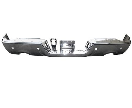 Rear bumper face bar w/Dual Exhaust; w/Parking Sensor; Chrome - DODGE RAM 1500 2009-2010