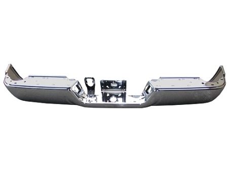 Rear bumper face bar w/o Dual Exhaust; w/o Parking Sensor; Chrome - DODGE RAM 1500 2009-2010