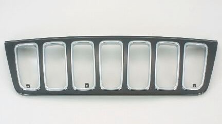 Grille assy Grand Cherokee Limited/Overland; w/bright inner frame; black-paint to match - JEEP GRAND CHEROKEE 2001-2003