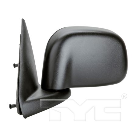 Left Mirror outside rear view Manual; w/o Towing Pkg; Black - DODGE RAM 2500 2005-2009