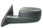 Left Mirror outside rear view Manual; w/o Towing; Textured Black - DODGE RAM 1500 2009-2010