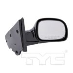 Right Mirror outside rear view manual; black - DODGE CARAVAN 2001-2003