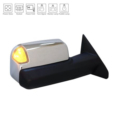 Right Mirror outside rear view w/Towing Pkg; w/o Blind Spot Sensor; w/o Surround View; w/o Memory; Chrome - RAM 2500 2019-2021