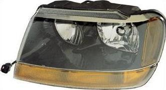 Left Headlamp assy composite LAREDO|SPORT; w/o Headlamp Leveling - JEEP GRAND CHEROKEE 1999-2004