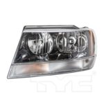 Left Headlamp assy composite LAREDO|SPORT; w/o Headlamp Leveling; From 1-02 - JEEP GRAND CHEROKEE 2002-2004