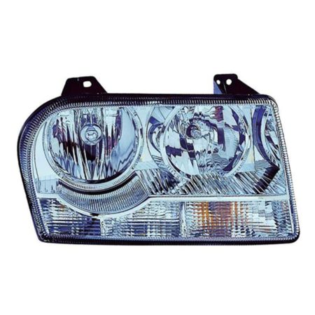 Left Headlamp assy composite 2.7L/3.5L; Halogen; w/o Delay Option; w/Bulb - CHRYSLER 300 2009-2010