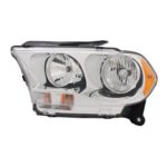 Left Headlamp assy composite Halogen; Chrome Trim - DODGE DURANGO 2011-2013