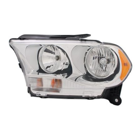 Left Headlamp assy composite Halogen; Chrome Trim - DODGE DURANGO 2011-2013
