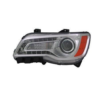Left Headlamp Assy Composite Sedan; Halogen; Chrome Bezel - CHRYSLER 300 2011-2014