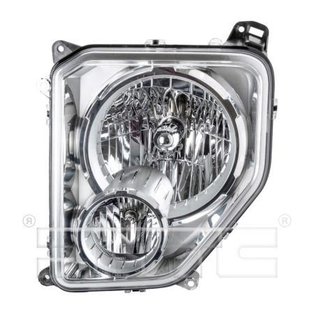 Left Headlamp assy composite w/Fog Lamps; Chrome Bezel; Round Bulb Shield - JEEP LIBERTY 2010-2012