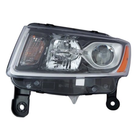 Left Headlamp assy composite Halogen; Std Type; Chrome - JEEP GRAND CHEROKEE 2014-2016