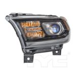 Left Headlamp assy composite Halogen; w/o LED Lamps; Black Trim - DODGE DURANGO 2014-2015