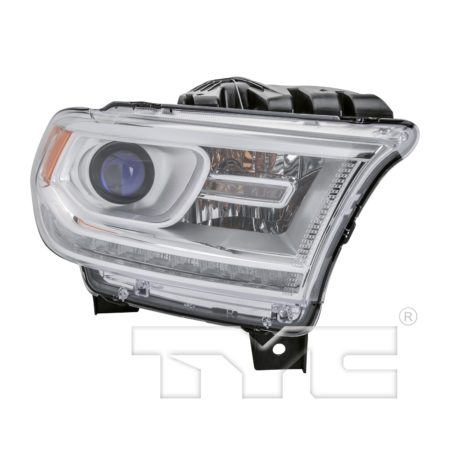 Left Headlamp assy composite Halogen; w/LED Lamps; Chrome Trim - DODGE DURANGO 2014-2015