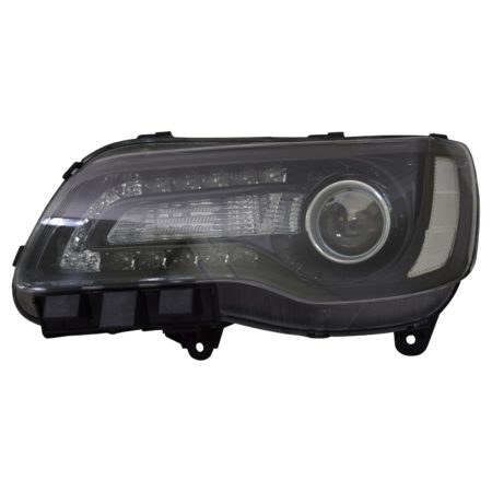 Left Headlamp Assy Composite Halogen; Black Bezel