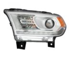Left Headlamp Assy Composite Halogen; w/LED Lamp; Chrome Trim - DODGE DURANGO 2016-2020
