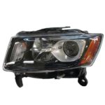 Left Headlamp assy composite Halogen; Std Type; Black - JEEP GRAND CHEROKEE 2014-2016