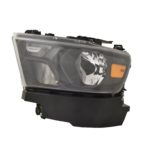 Left Headlamp assy composite Halogen; Black Trim - RAM 1500 2019-2022