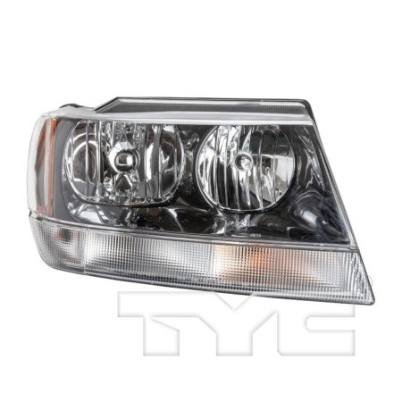 Right Headlamp assy composite LAREDO|SPORT; w/o Headlamp Leveling; From 1-02 - JEEP GRAND CHEROKEE 2002-2004