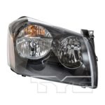Right Headlamp assy composite 2.7L|3.5L; Black Bezel - DODGE MAGNUM 2005-2007