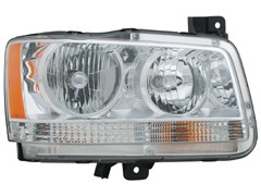Right Headlamp assy composite Halogen; w/Chrome Bezel - DODGE MAGNUM 2008-2008