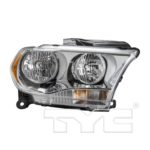 Right Headlamp assy composite Halogen; Chrome Trim - DODGE DURANGO 2011-2013