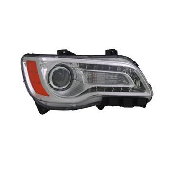 Right Headlamp Assy Composite Sedan; Halogen; Chrome Bezel - CHRYSLER 300 2011-2014