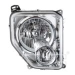 Right Headlamp assy composite w/Fog Lamps; Chrome Bezel; Round Bulb Shield - JEEP LIBERTY 2010-2012