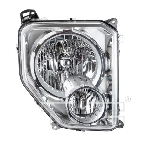Right Headlamp assy composite w/Fog Lamps; Chrome Bezel; Round Bulb Shield - JEEP LIBERTY 2010-2012