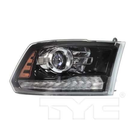 Right Headlamp assy composite SPORT; Halogen; Projector Type; Black Bezel - RAM 1500 2013-2014