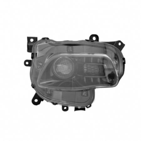 Right Headlamp Assy Composite Halogen; Black Trim