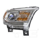Right Headlamp assy composite Halogen; w/o LED Lamps; Chrome Trim - DODGE DURANGO 2014-2015