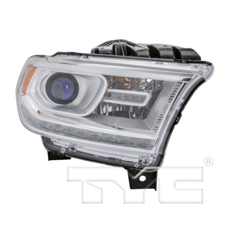 Right Headlamp assy composite Halogen; w/LED Lamps; Chrome Trim - DODGE DURANGO 2014-2015
