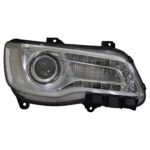 Right Headlamp Assy Composite Halogen; Chrome Bezel - CHRYSLER 300 2015-2017