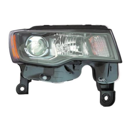 Right Headlamp Assy Composite Halogen; Black Bezel - JEEP GRAND CHEROKEE 2016-2016